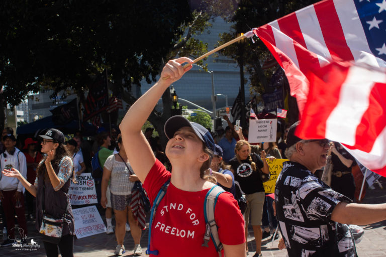 Anti-Mandated Vaccines Rally In L.A. Photo Gallery